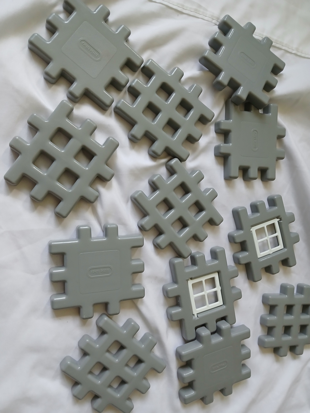 Vintage Little Tikes Wee Waffle Blocks  Gray. incomplete